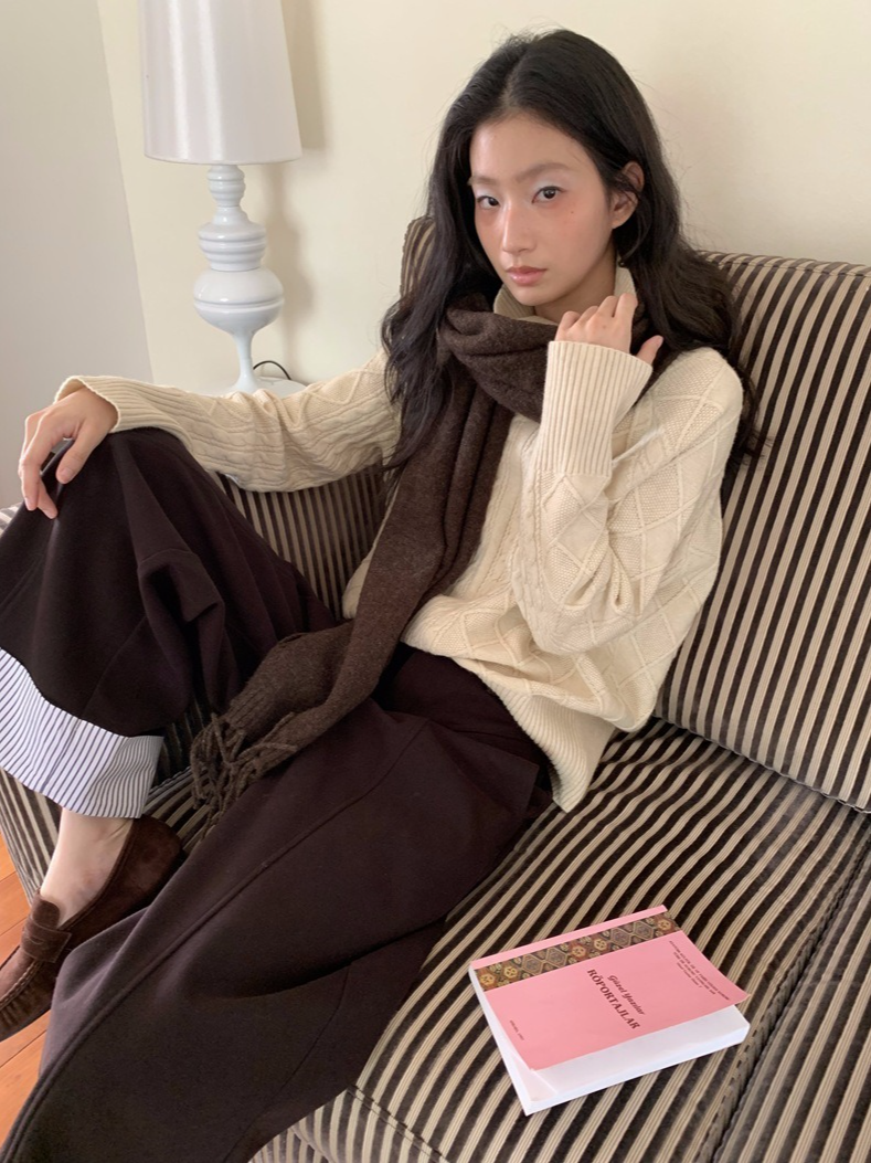 ヘムストライプワイドデニム 2214