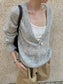 MOHAIR DEEP V-NECK KNIT 2465