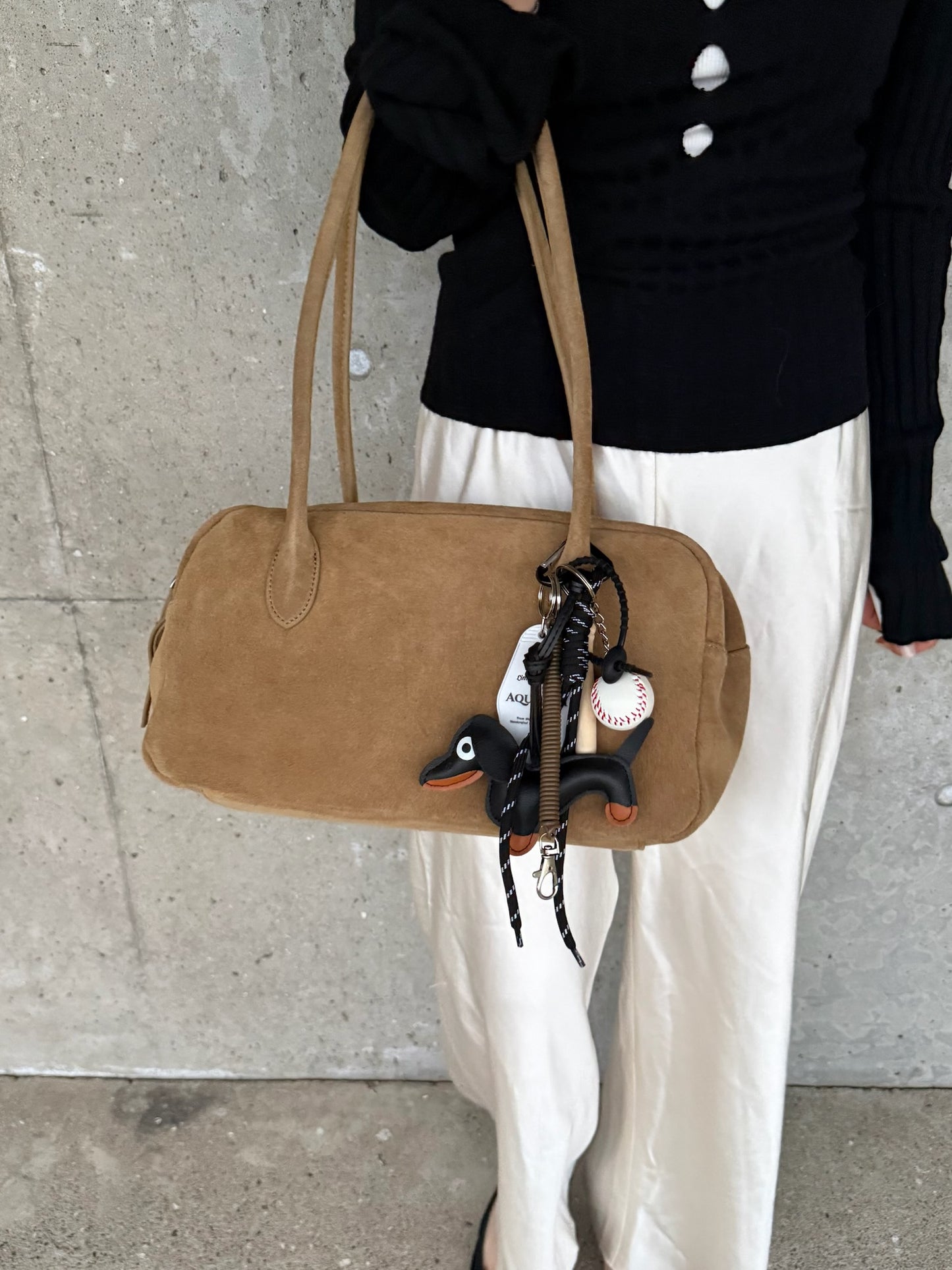 SUEDE WIDE BOSTON BAG 2495