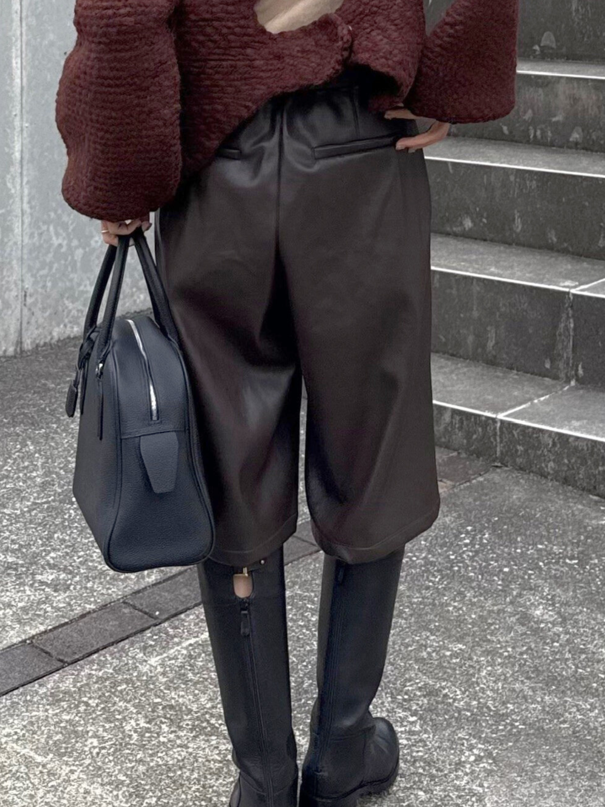 フェイクレザーガウチョパンツ 2225