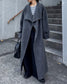 ウールスタンドカラーロングコート 2232