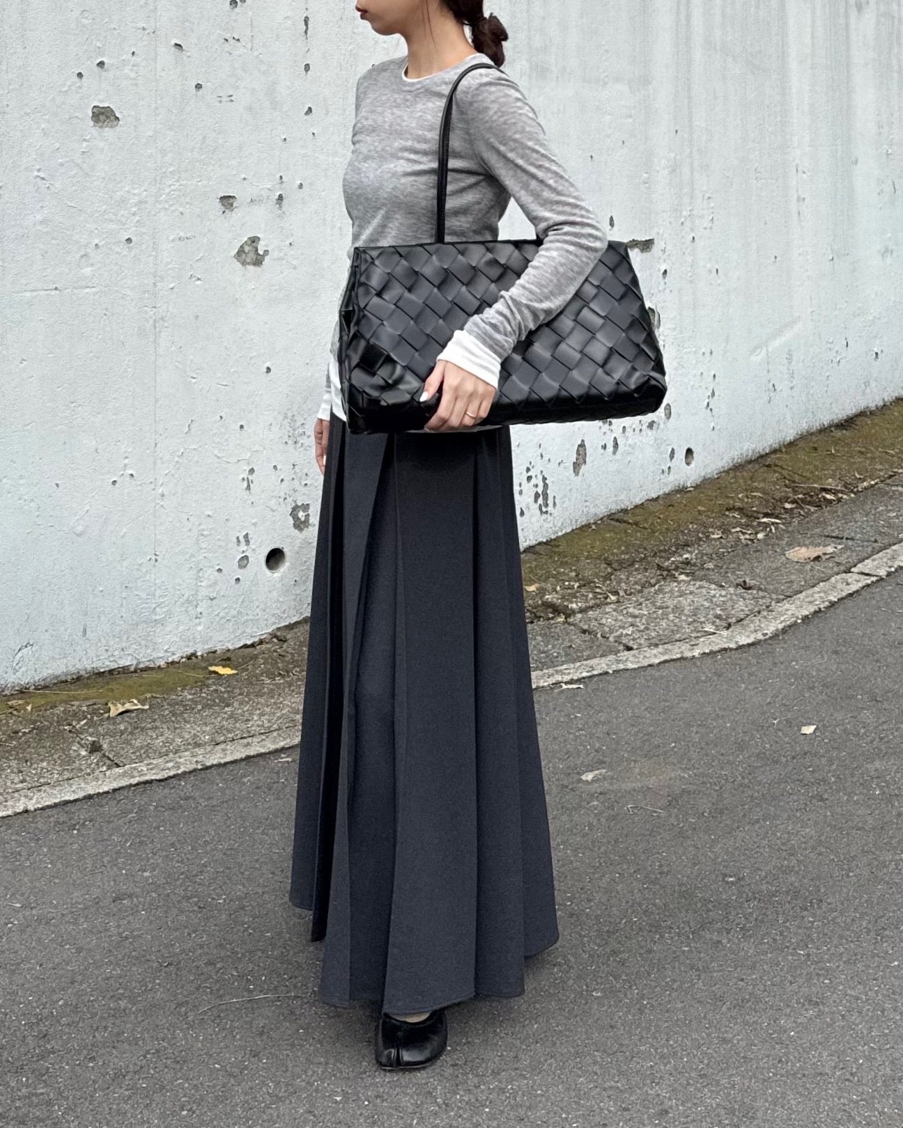 レザー編み込みショルダーバッグ 2139