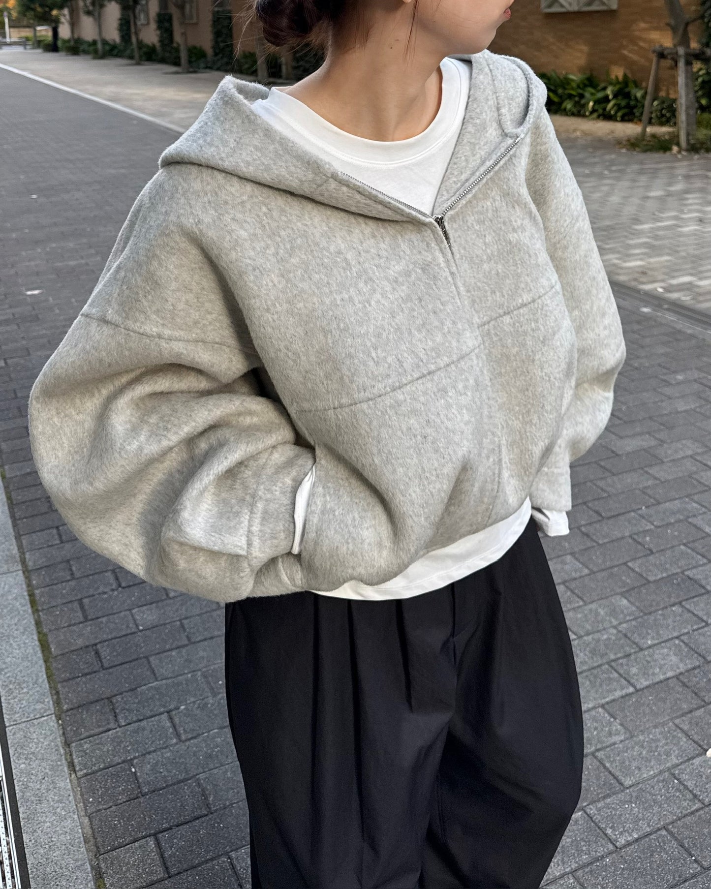 ボリュームウールパーカー2228