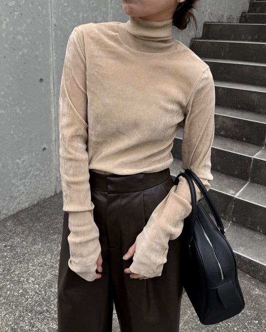 フロッキーメッシュタートルネック 2224