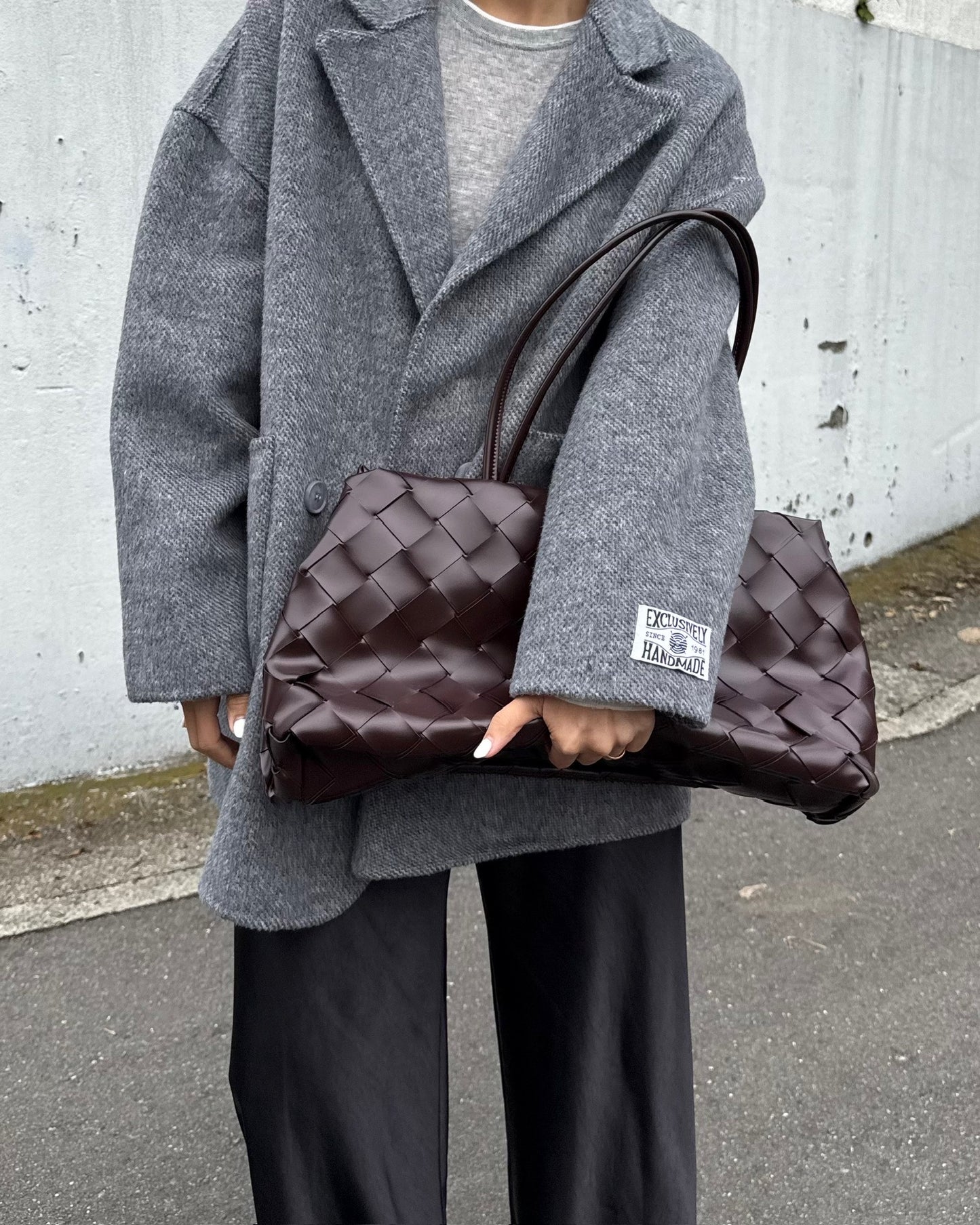 レザー編み込みショルダーバッグ 2139