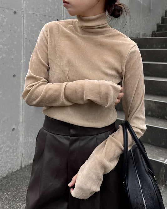 フロッキーメッシュタートルネック 2224