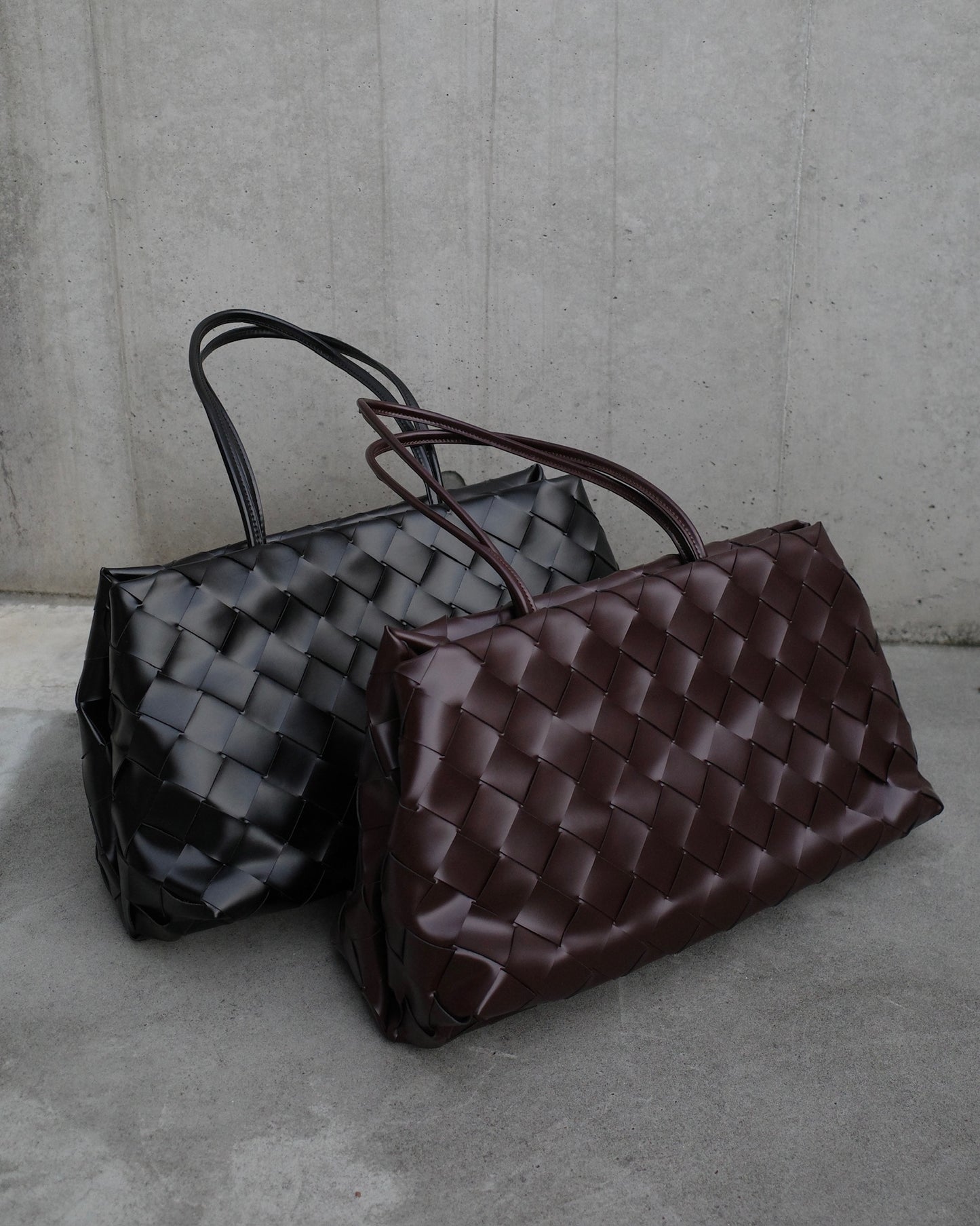 レザー編み込みショルダーバッグ 2139