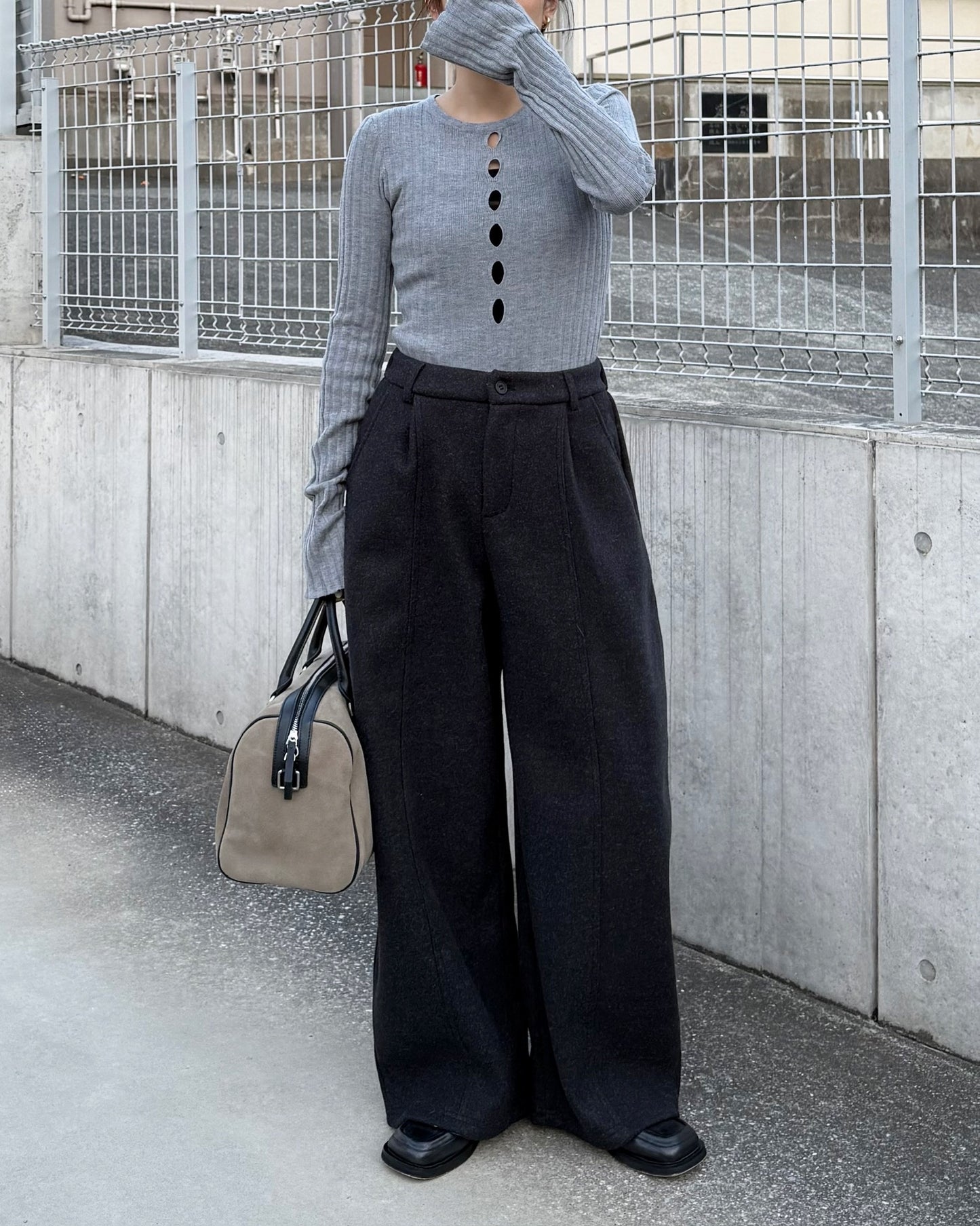 STRAIGHT WIDE PANTS 2222