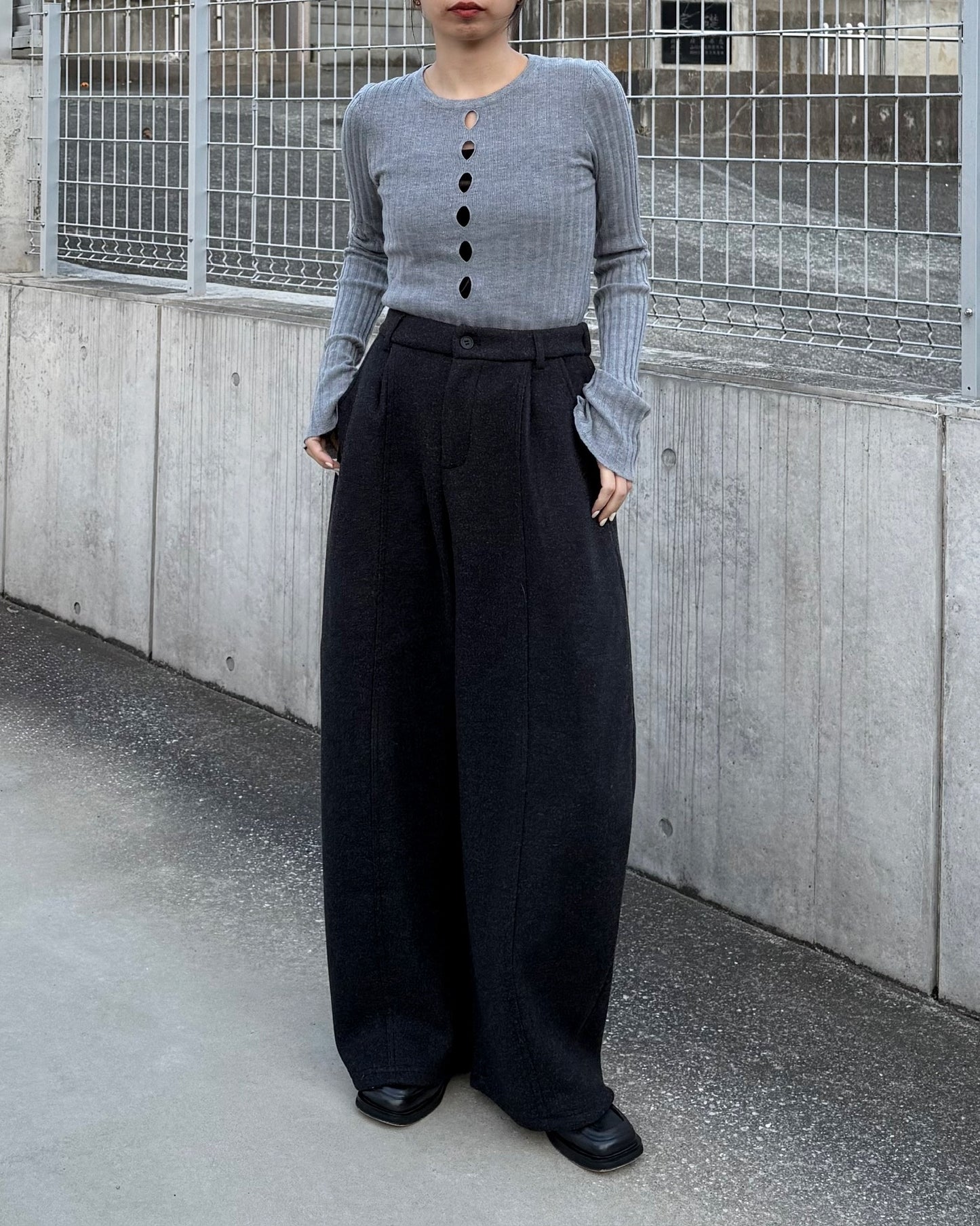 STRAIGHT WIDE PANTS 2222