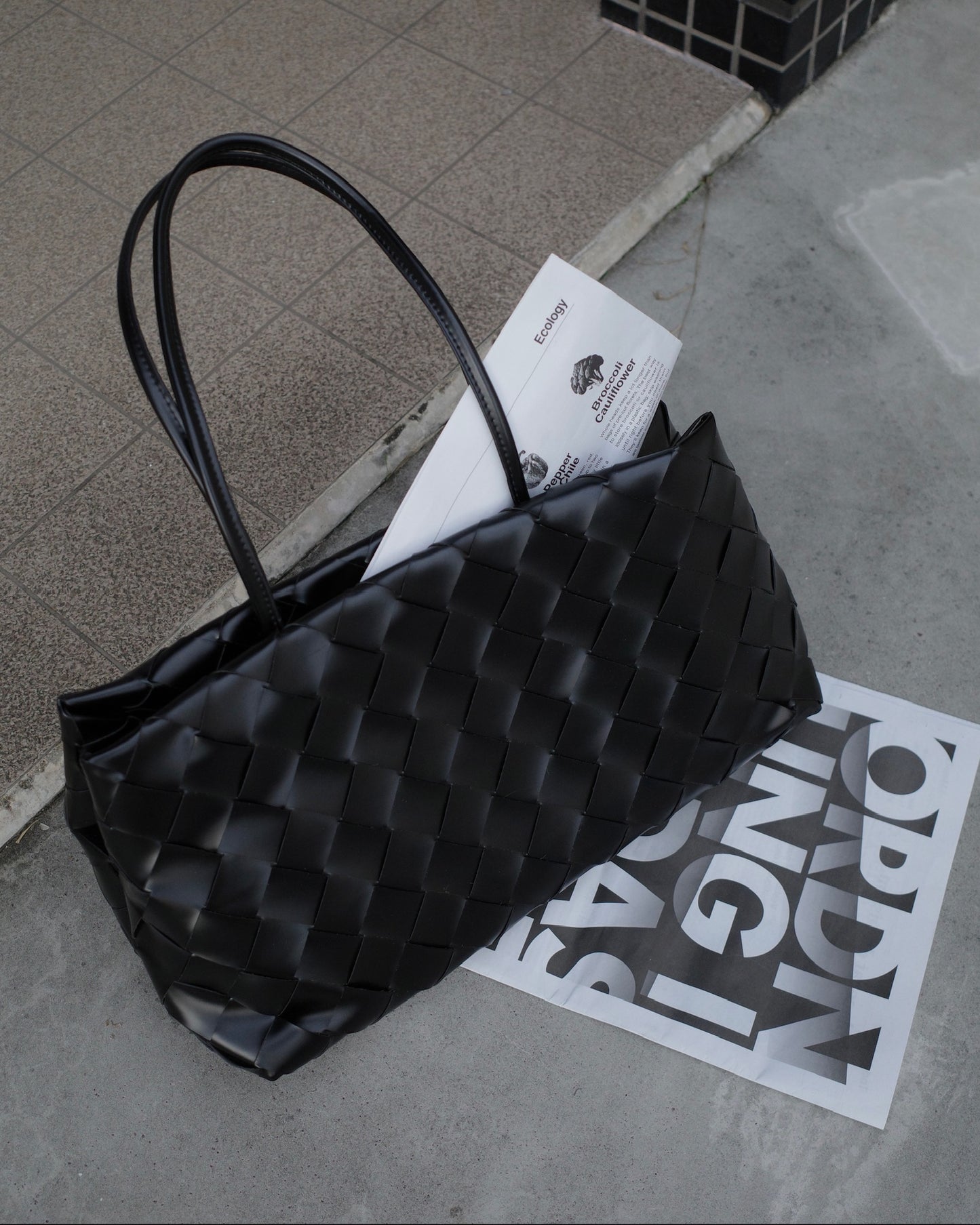 レザー編み込みショルダーバッグ 2139