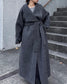 ウールスタンドカラーロングコート 2232