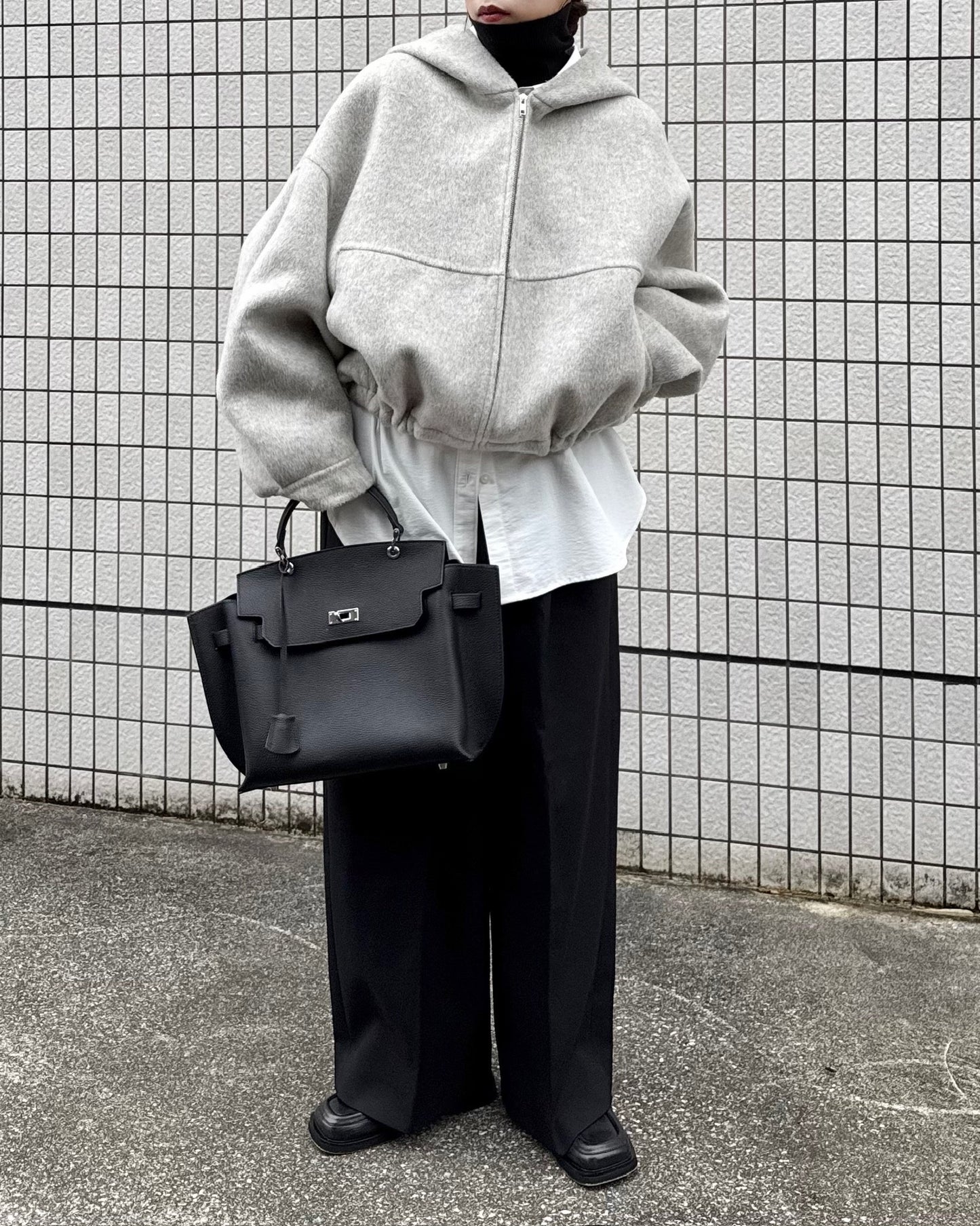 ボリュームウールパーカー2228