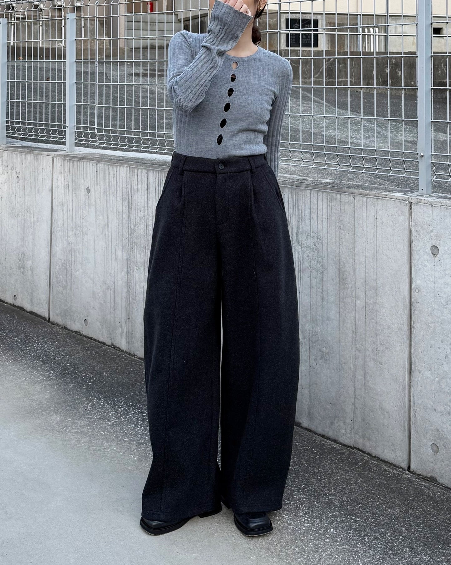 STRAIGHT WIDE PANTS 2222