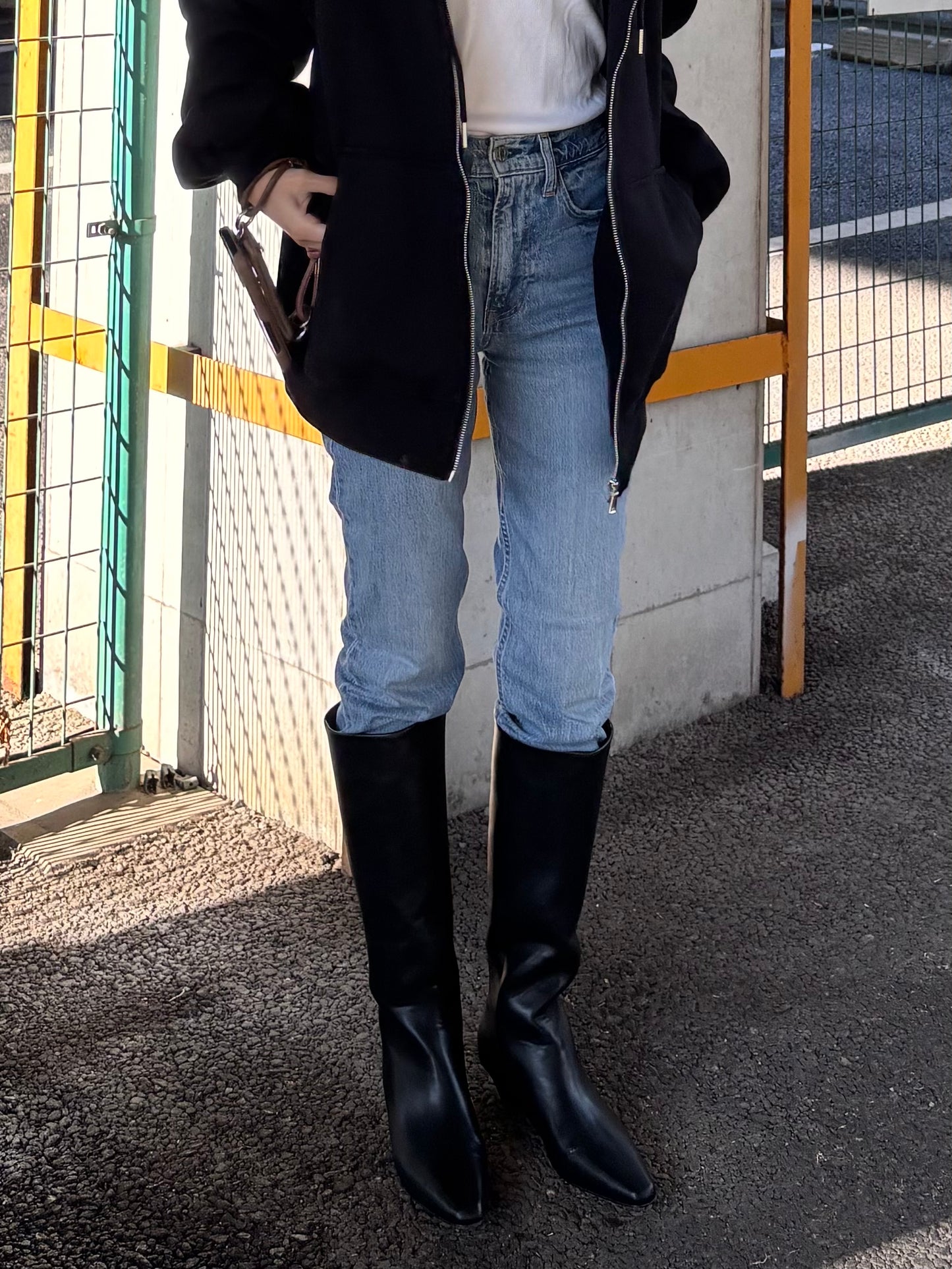 SQUARE TOE LONG BOOTS × ai05