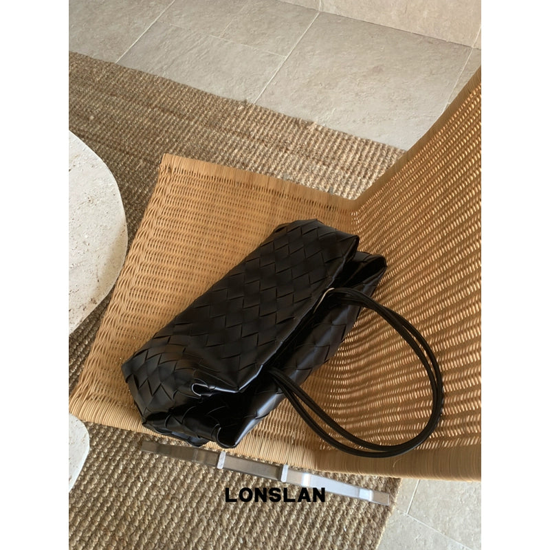 レザー編み込みショルダーバッグ 2139
