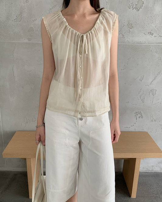 U-NECK GATHERED BLOUSE 2400