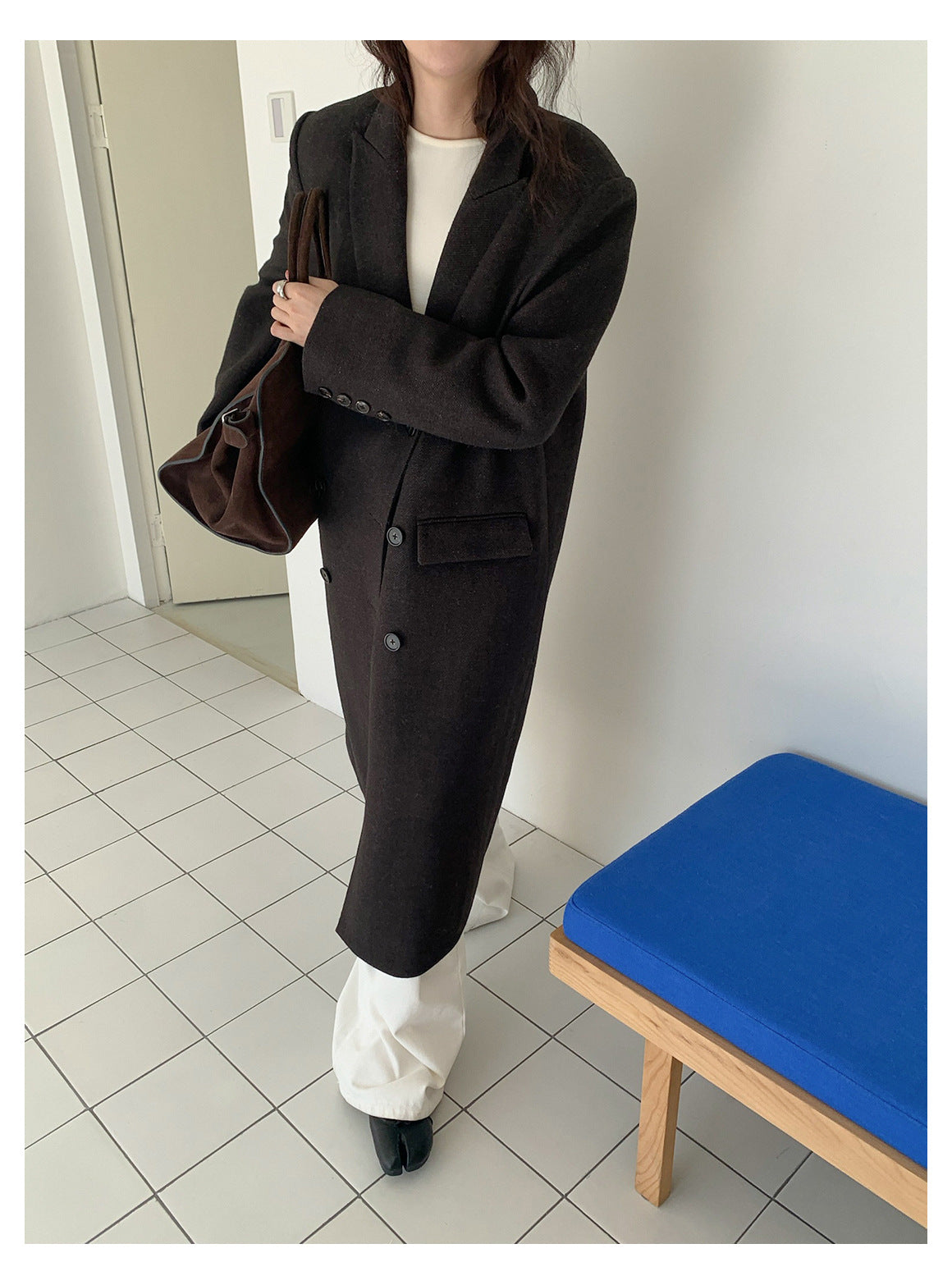 ウール混ダブルブレストロングコート 2240 – gypsophila