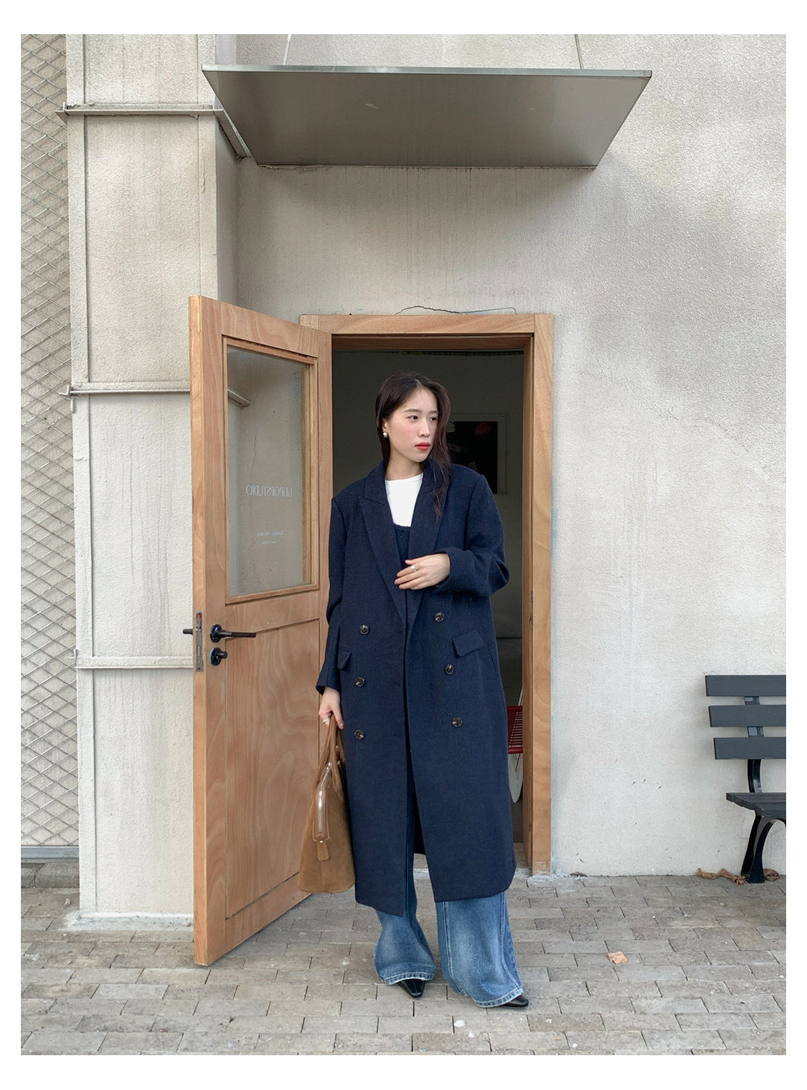 ウール混ダブルブレストロングコート 2240 – gypsophila