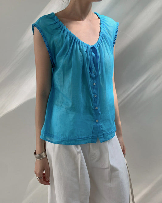 U-NECK GATHERED BLOUSE 2400