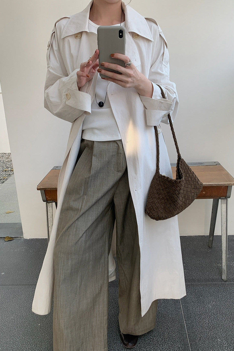 STAND COLLAR TRENCH COAT 2313