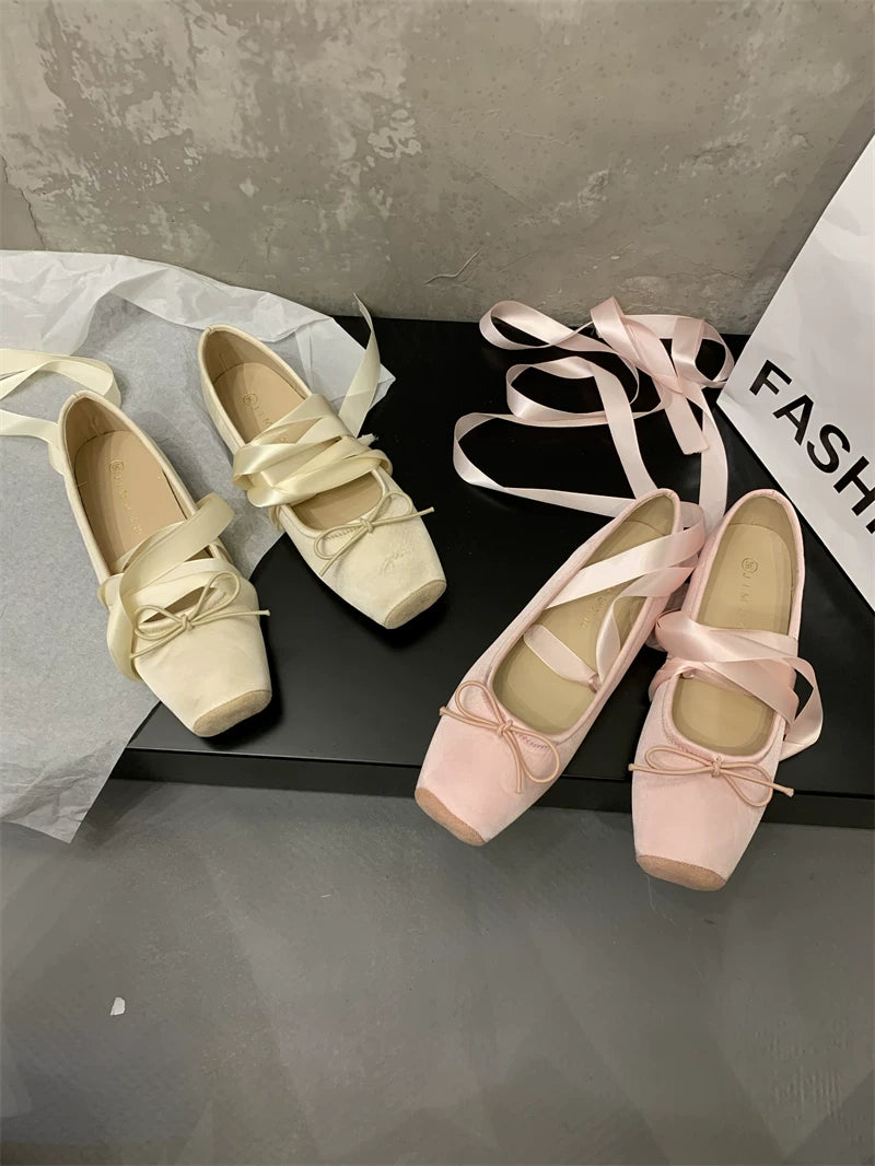 レースアップバレエシューズ 2328