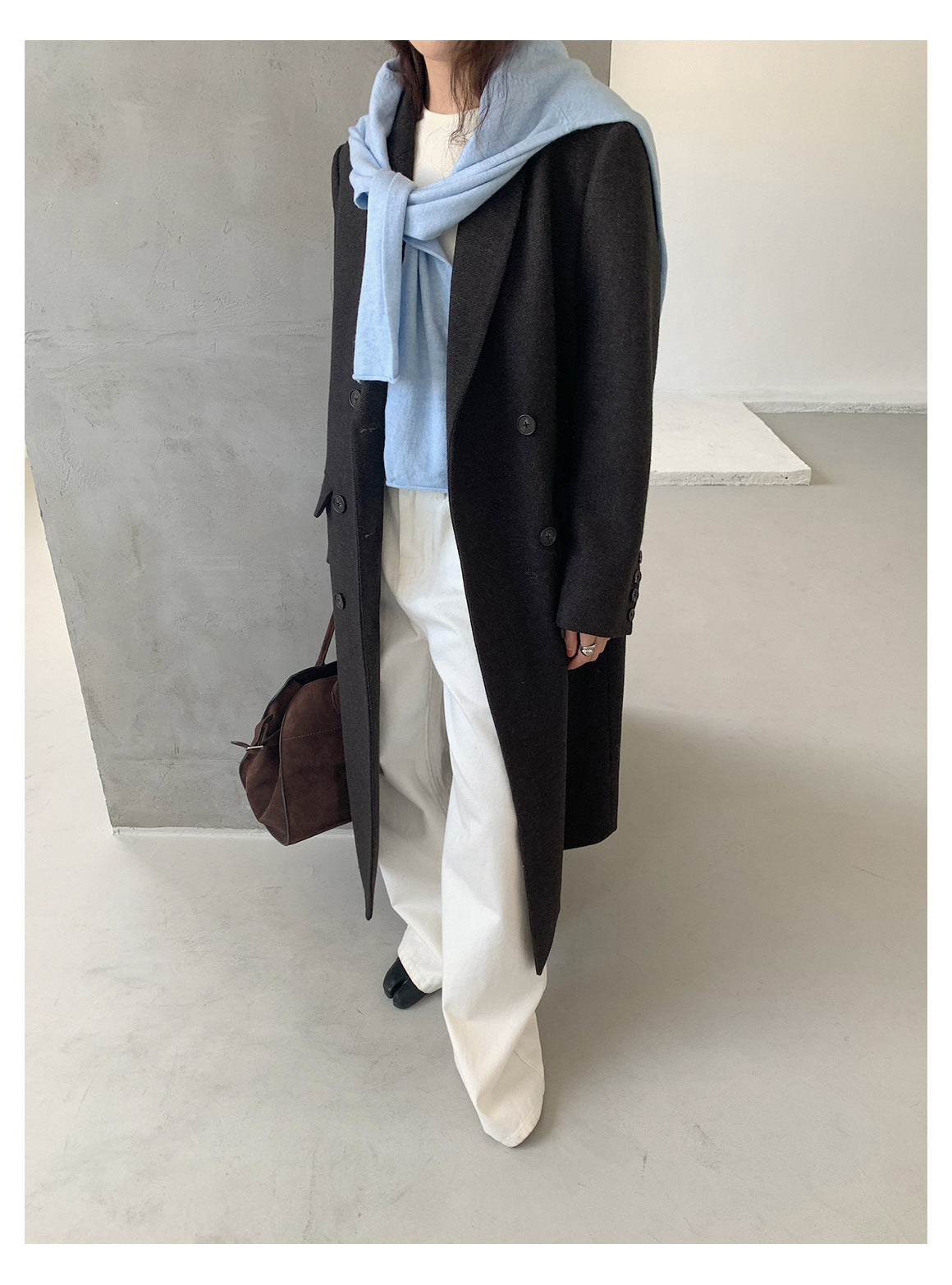 ダブルブレストマキシ丈ウールコート ウールダブルブレストマキシコート （トレンチコート）｜MICHEL KLEIN