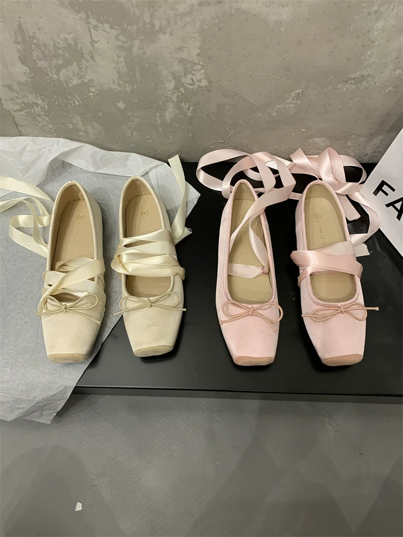 レースアップバレエシューズ 2328