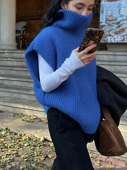 TURTLENECK WOOL KNIT VEST 1806