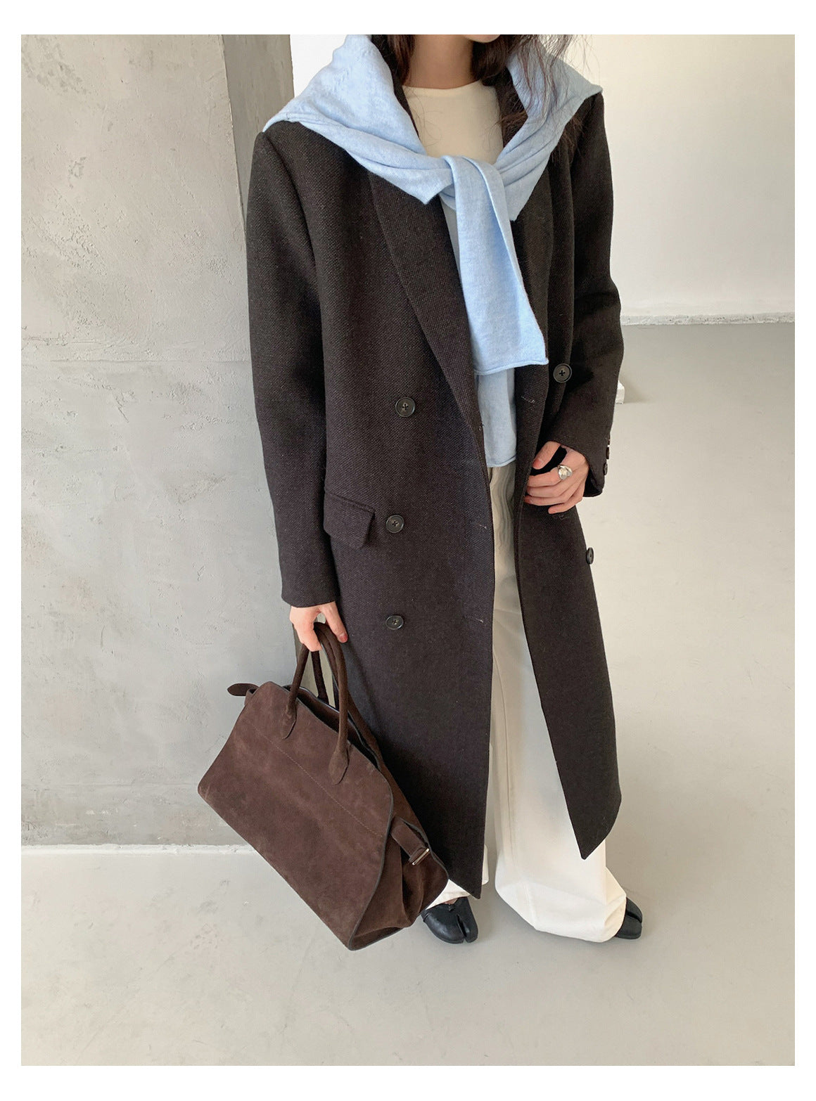 ウール混ダブルブレストロングコート 2240 – gypsophila