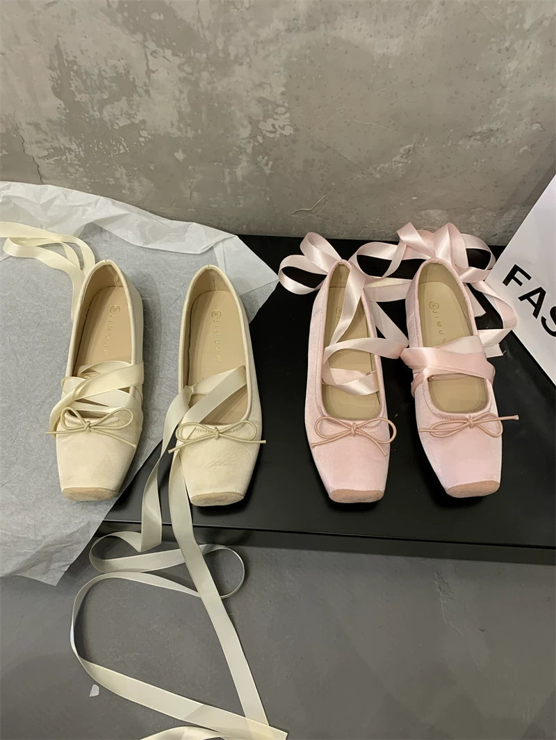 レースアップバレエシューズ 2328