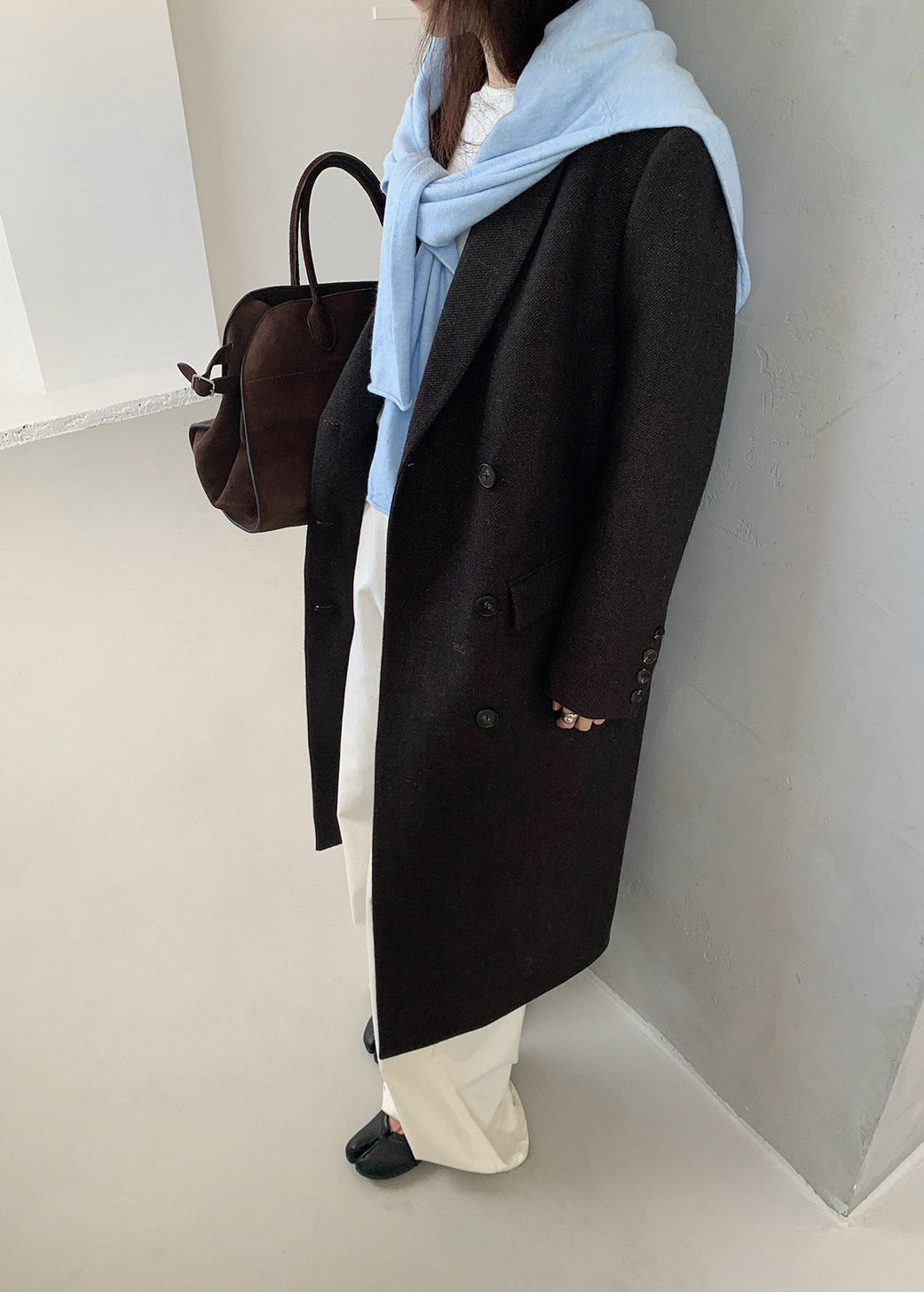 ウール混ダブルブレストロングコート 2240 – gypsophila