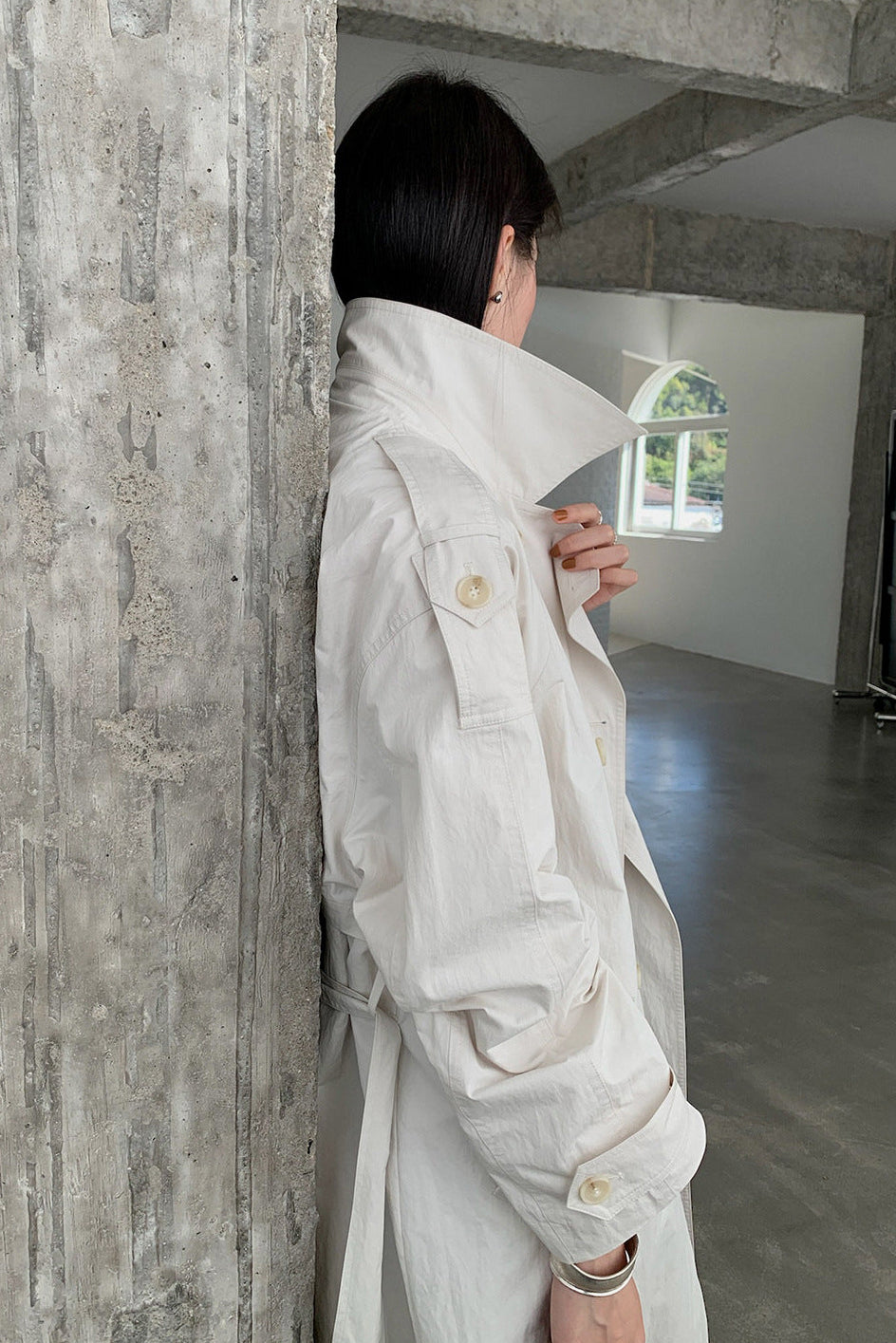 STAND COLLAR TRENCH COAT 2313