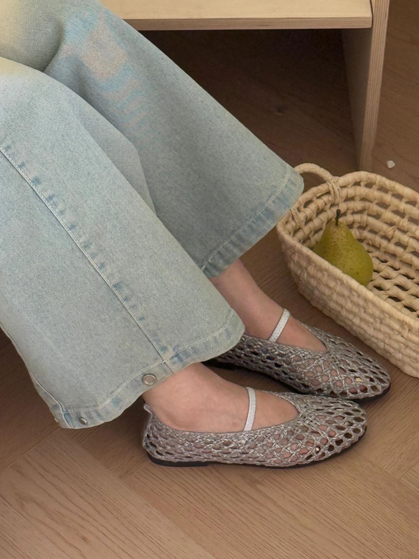 メッシュストラップフラットシューズ 2330