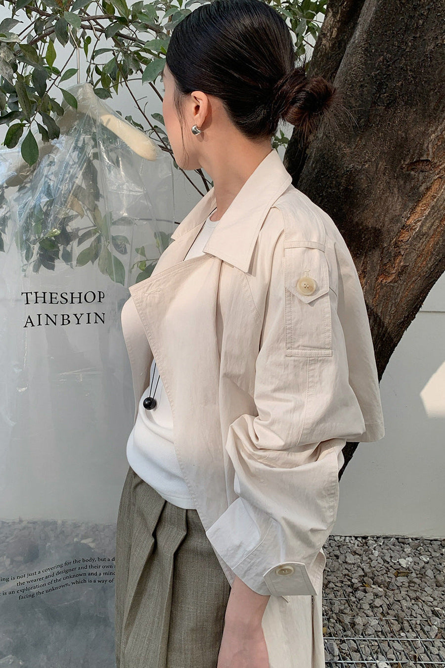 STAND COLLAR TRENCH COAT 2313