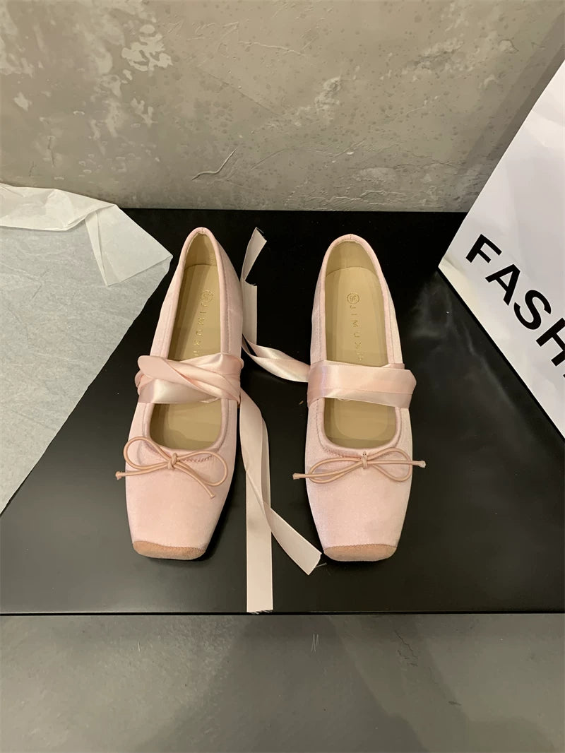 レースアップバレエシューズ 2328