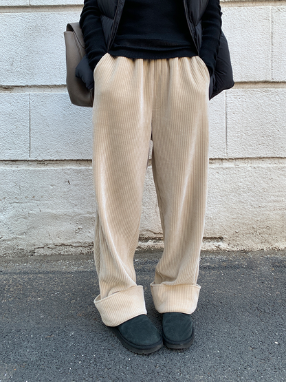 コーデュロイロールアップワイドパンツ 1237