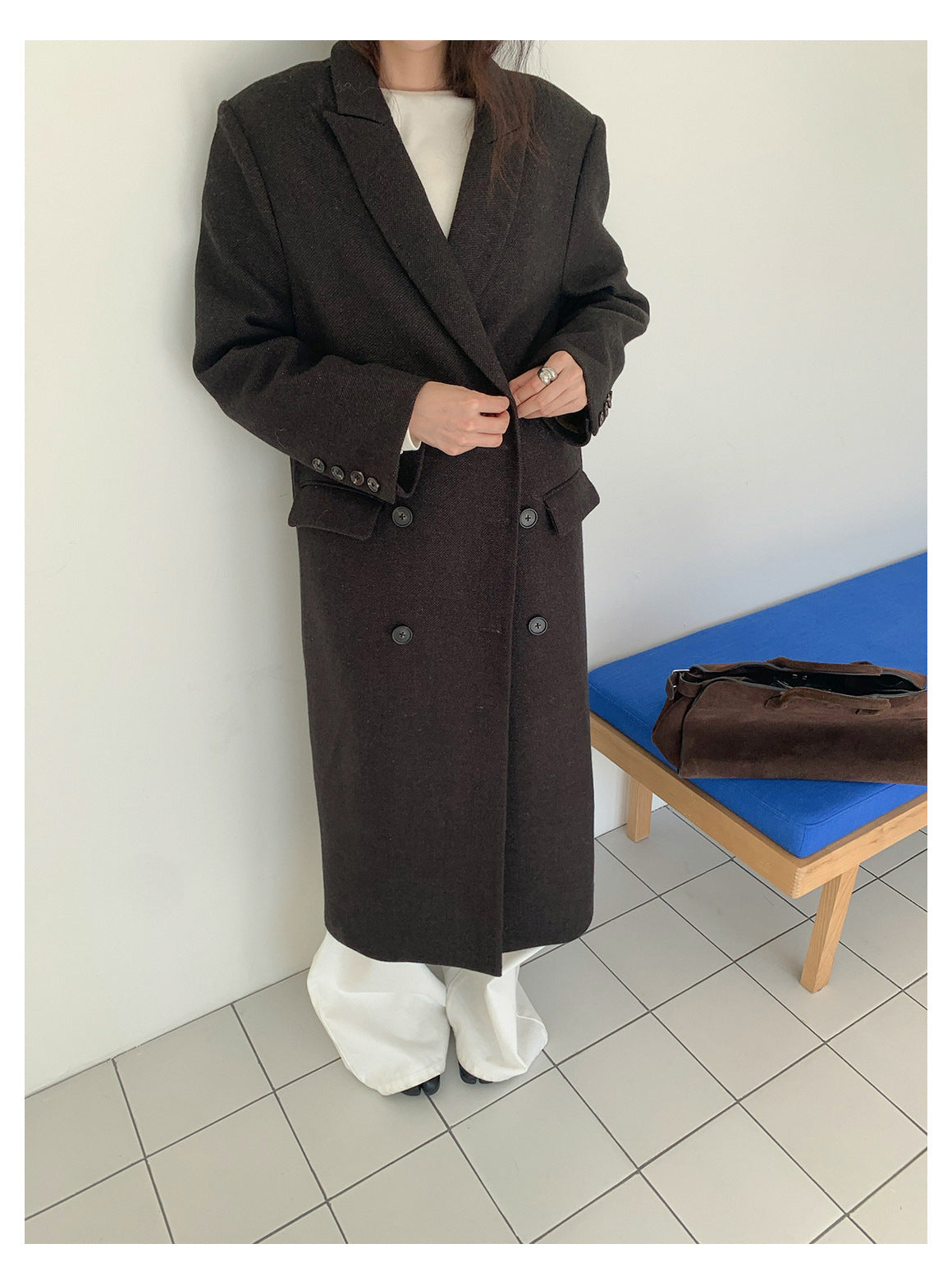 ウール混ダブルブレストロングコート 2240 – gypsophila