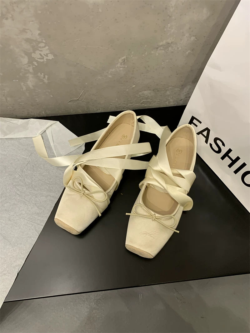 レースアップバレエシューズ 2328