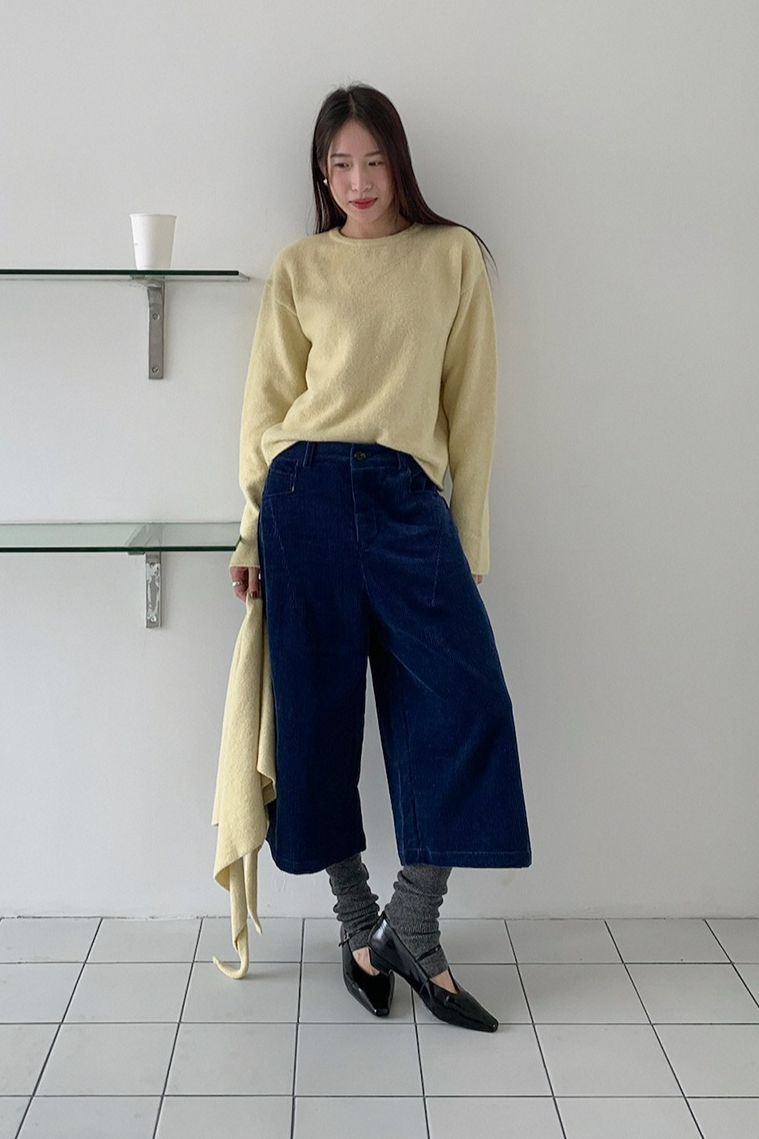 ストール付ラウンドネックカラーニット 2219