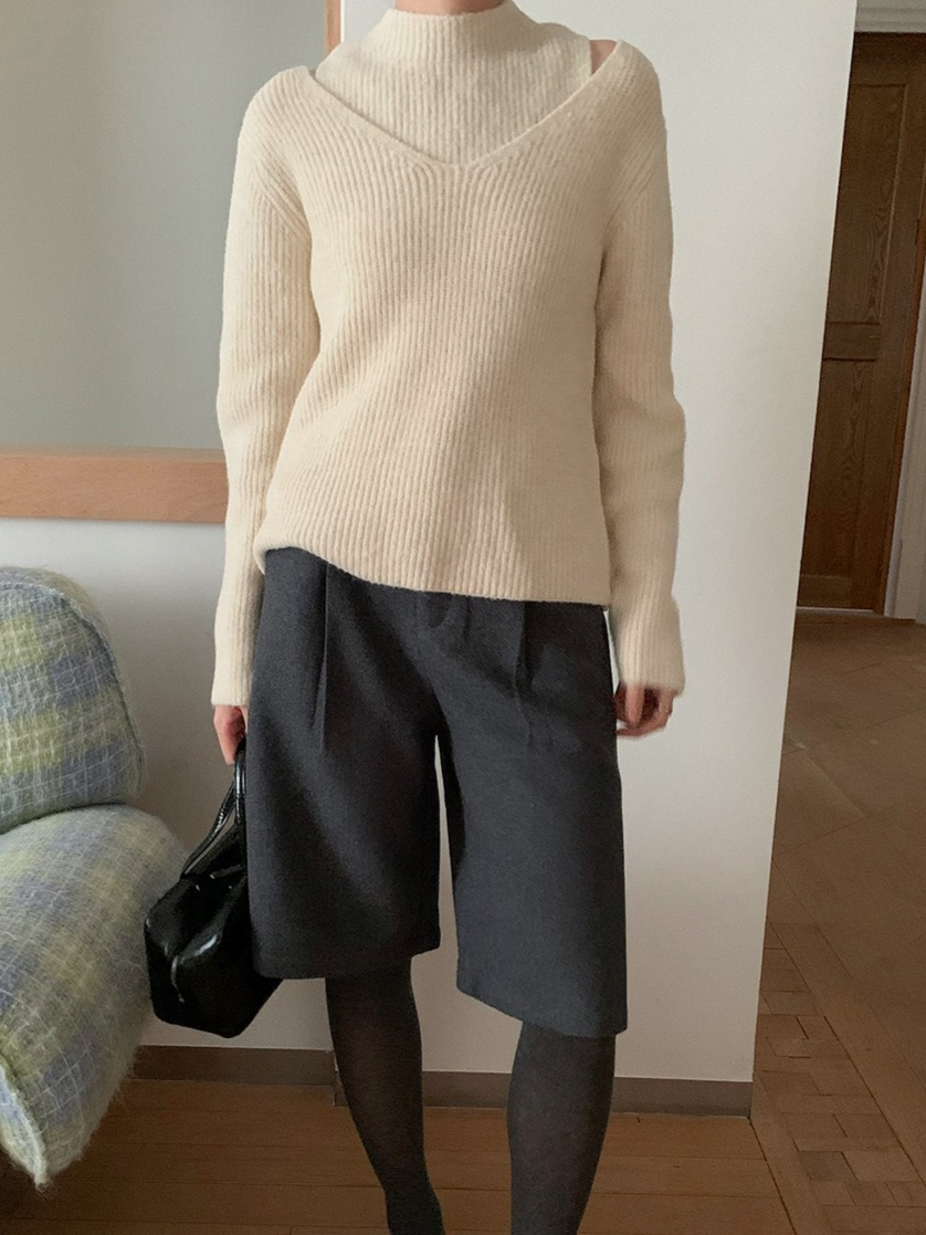 レイヤードプチハイネックニット 2210