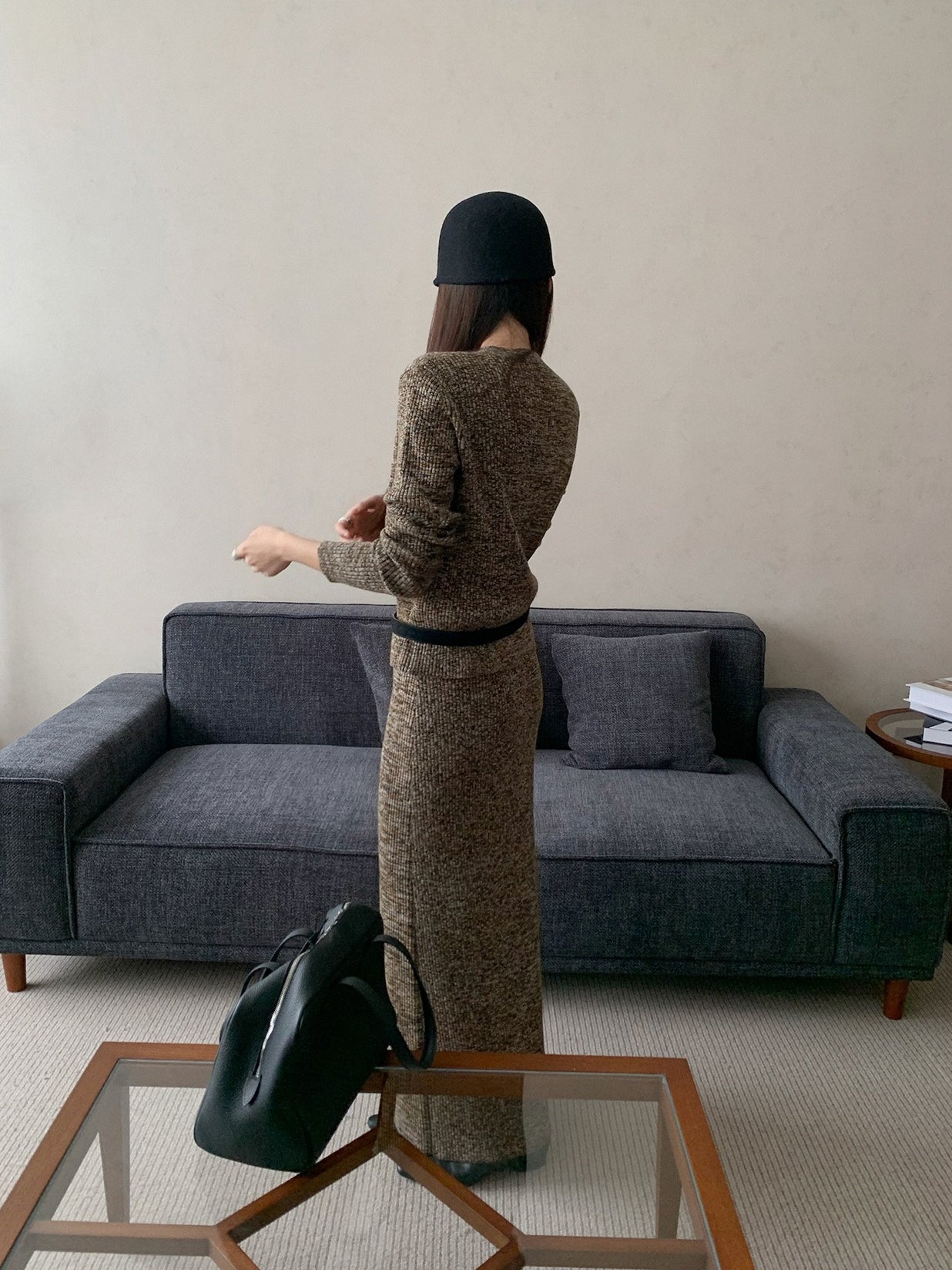 MIXED KNIT TUBE & CARDIGAN 2468