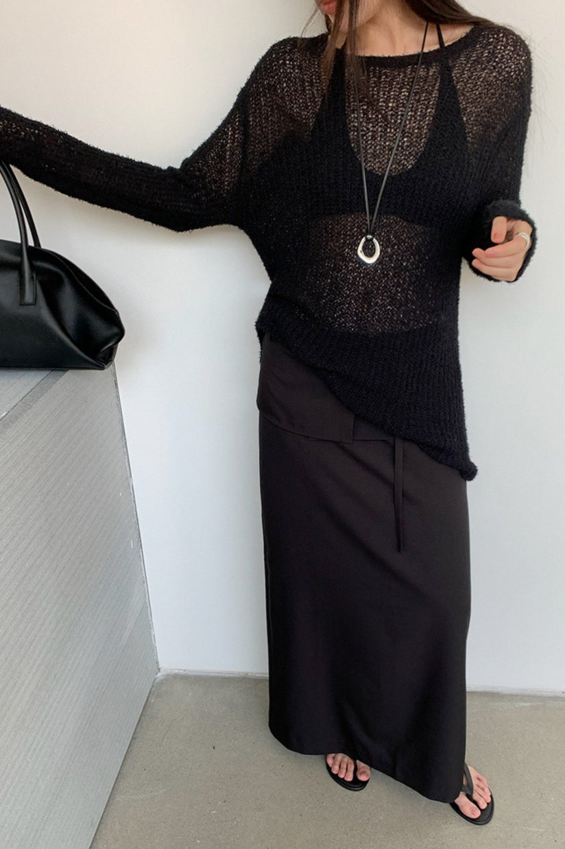 WRAP DETAIL LONG SKIRT 2308