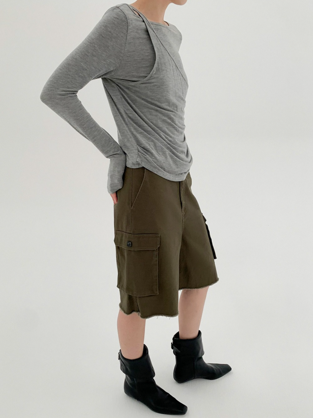 アシメトリードレープレイヤートップス 2202