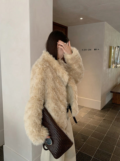 FLUFFY ECO FUR COAT 2501