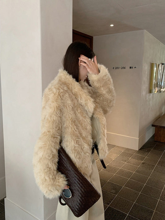 FLUFFY ECO FUR COAT 2501
