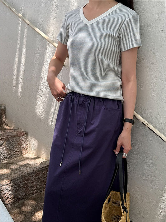 VネックボーダーTシャツ 2391