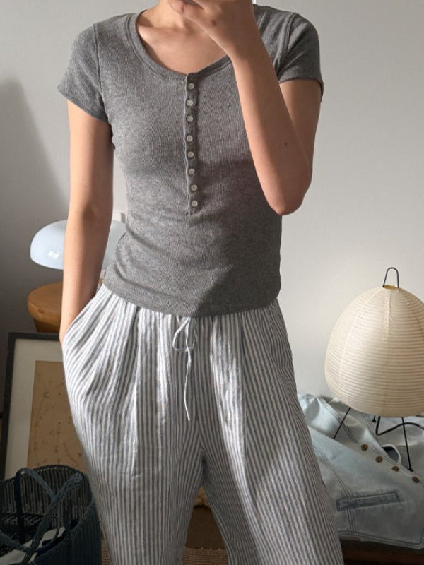 ヘンリーネックショートTシャツ 2380