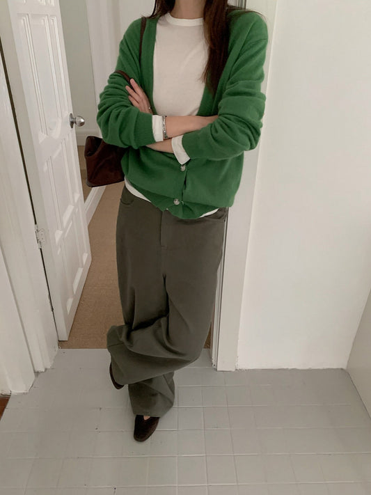 LOOSE ASYM V-CARDIGAN 2464