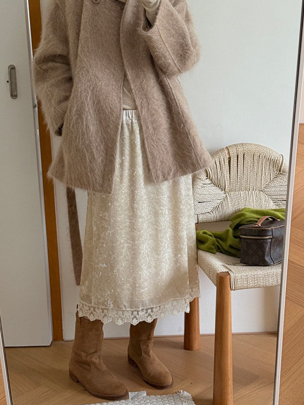 VELVET LACE SKIRT 2478