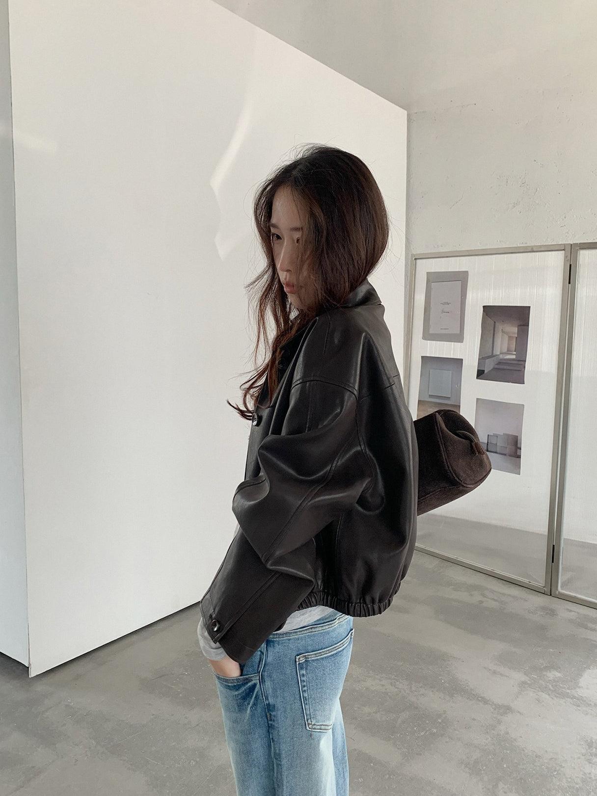VEGAN LEATHER COCOON JACKET 2459